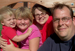 Family photo of Quinn, Grace, Janel and Nathan Stahr.